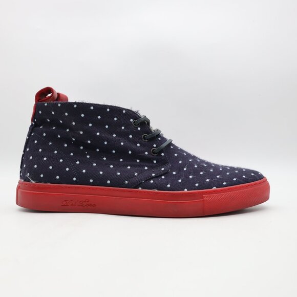 Del Toro Chukka Sneakers Men\'s Size 11 Blue White Polka Dots Red Soles main image 8
